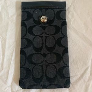 Black Signature Coach Sunglass Soft Holder